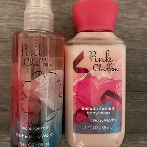 pink chiffon travel sized set